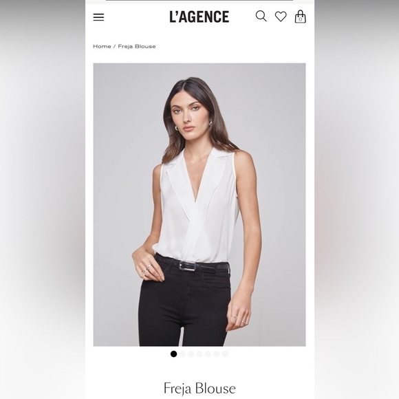 L’agence Freja Silk Blouse XS blue - Picture 7 of 9